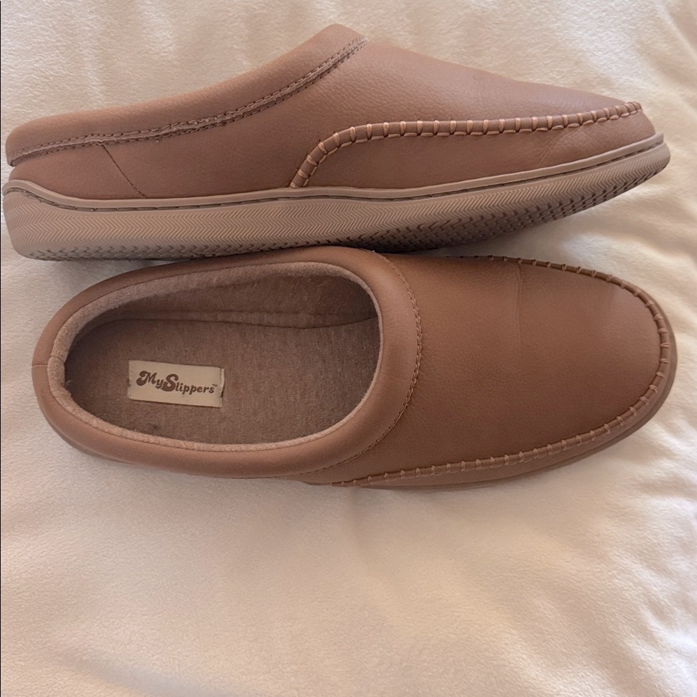 My Slippers from My Pillow Men's Size 12 Brown Leather Slippers Hardly Worn - Picture 6 of 6